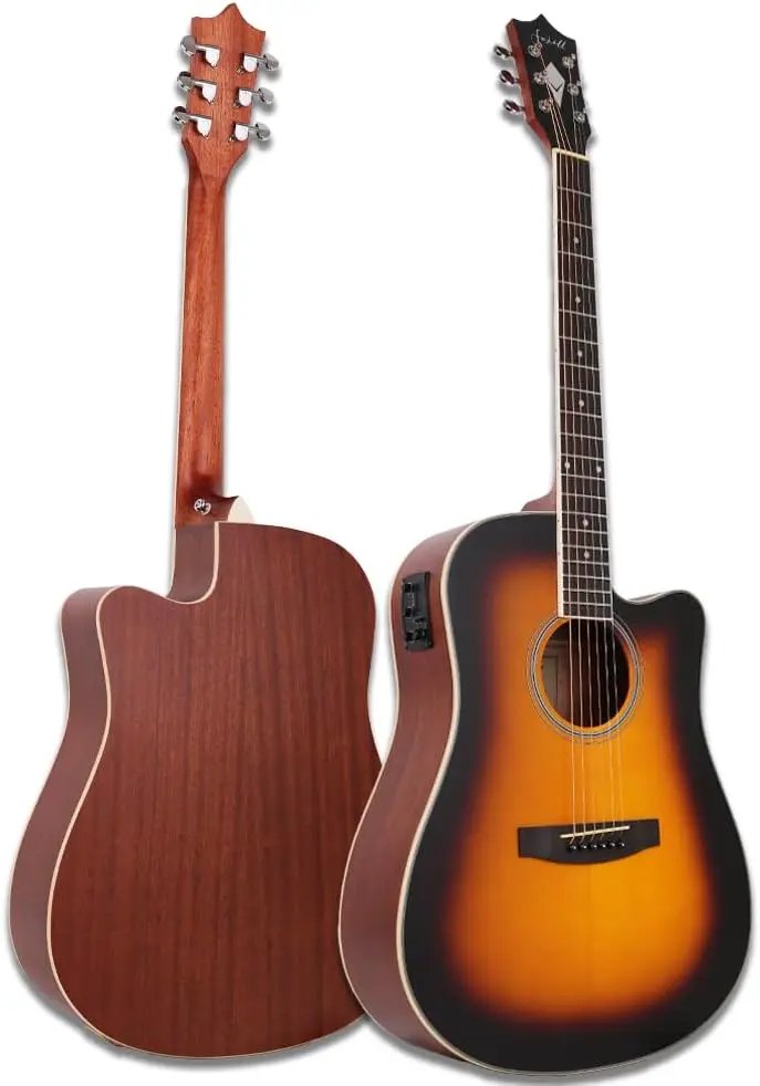 Electric Acoustic Guitar Kit Bundle in Sunburst Finish