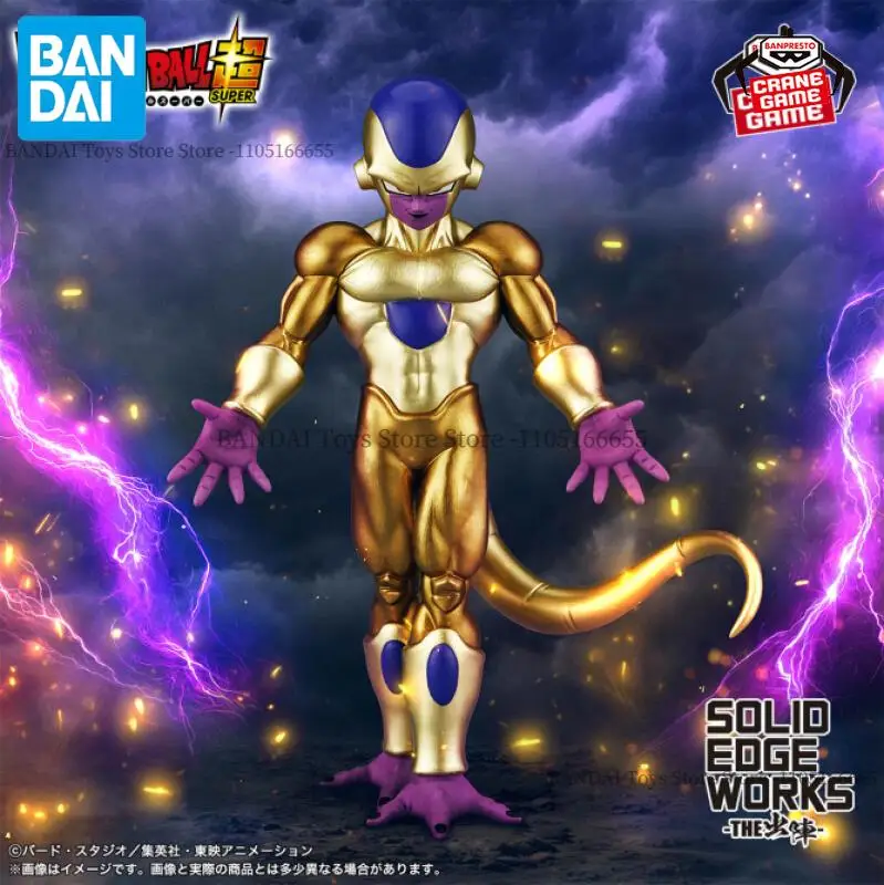 Figura de Acción Original de Bandai Banpresto, Dragon Ball Super, SOLID EDGE WORKS, Golden Frieza, Figura de Anime, Juguete de Colección