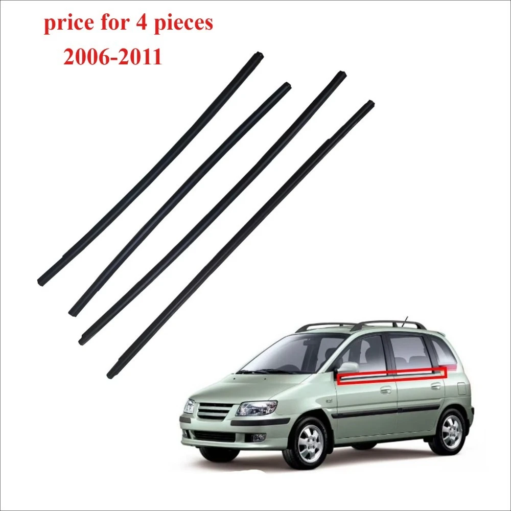 Door Exterior Window Weatherstrip Kit for Hyundai Matrix 2006-2011 83210-17001 4 Pieces 1 Set shell