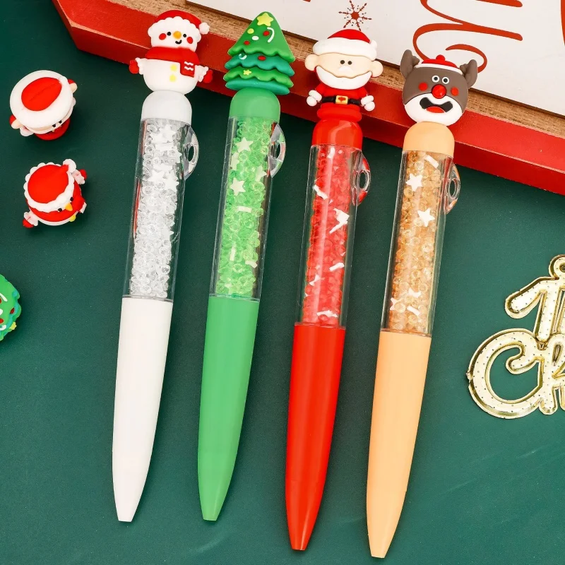 

24pcs/lot Kawaii Christmas Santa Claus Elk Snowman Gel Pen Cute 0.5mm Black Ink Neutral Pens Office School Supplies