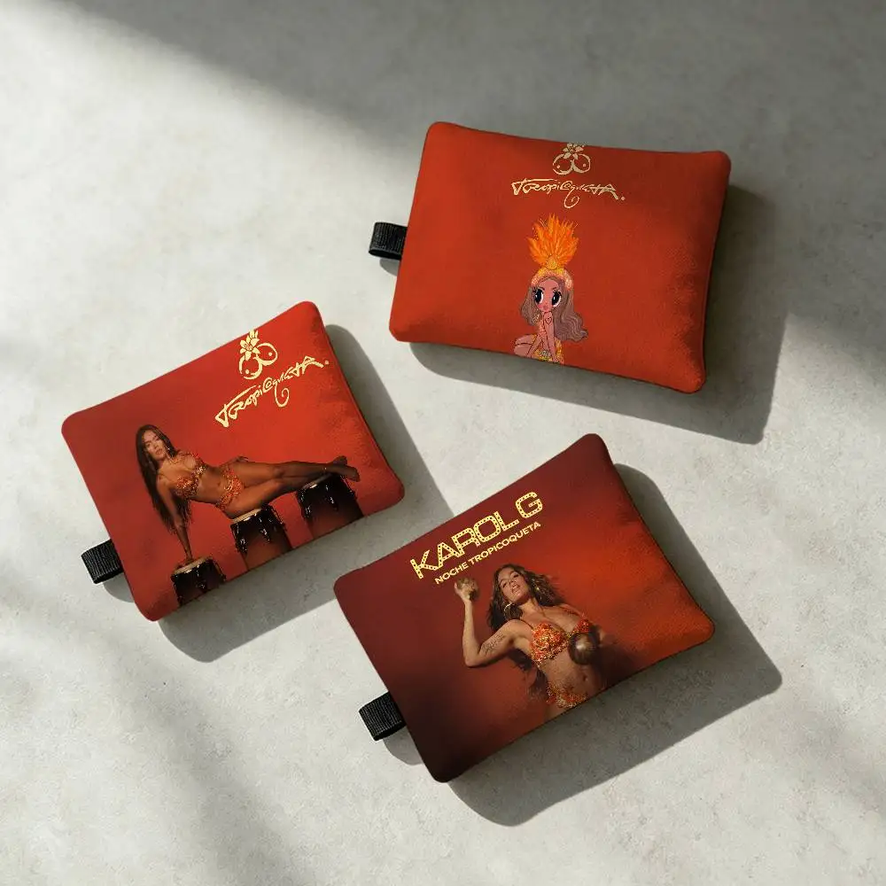 Singer K-KAROL G Tropicoqueta Zippered Coin Purse With Detachable Carabiner – Mini Coin And Key Pouch