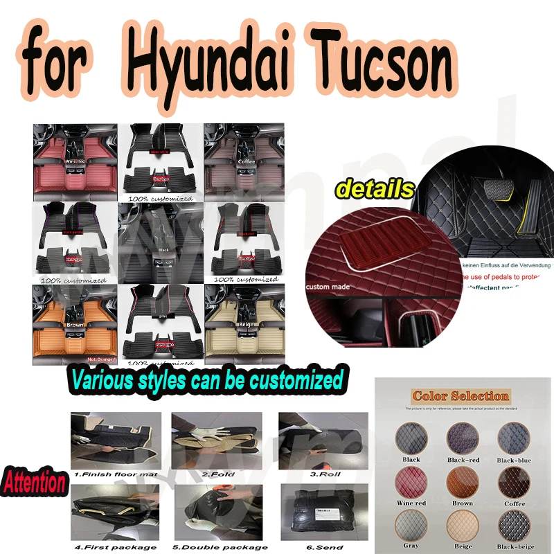 

Роскошные автомобильные коврики на заказ для Hyundai Tucson 2015 2016 2017 2018, роскошные кожаные автомобильные коврики для мужчин и женщин, полные