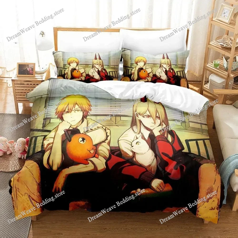 

Home Textile Cartoons Chainsaw Man Pochita Cover Duvet Cover Pillow Case Boy Girl Polyester Bedding Set King Queen Twin Size