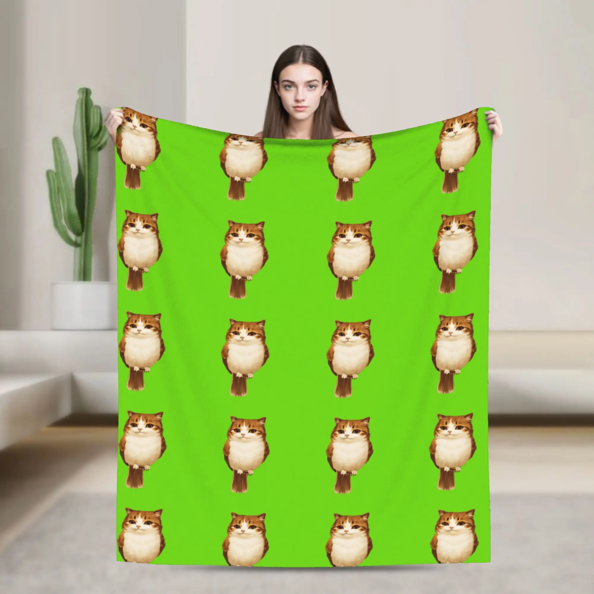 Internet Famous Meowl Cat Owl Meme Flannel Blankets Winter Soft Throw Blanket Children Outdoor Comfortable Bedspread Sofa Cover