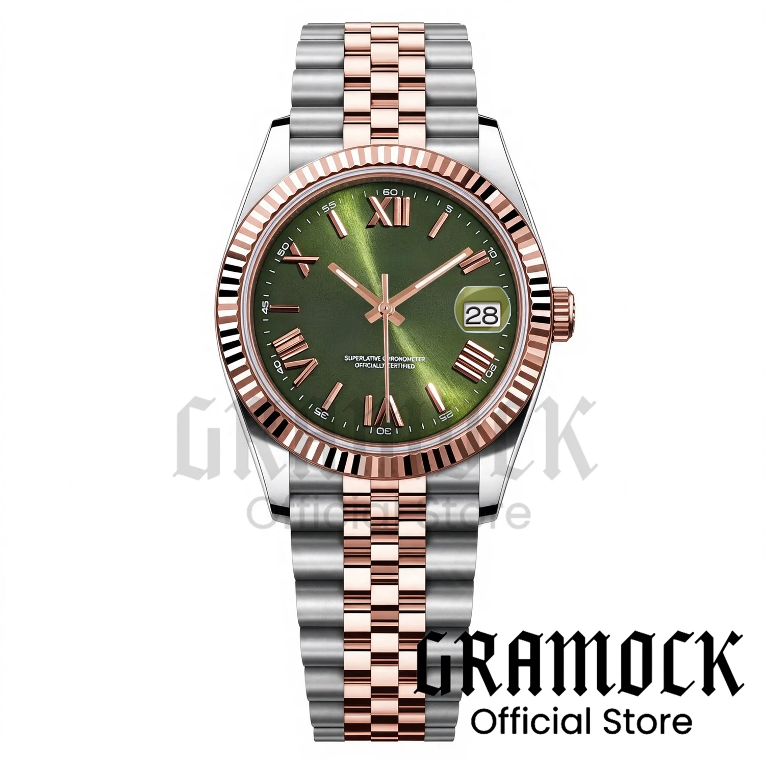 36mm 39mm Sunburst Dark Green Roman Numbers Dive NH35 Automatic Men Mechanical Watch Stainless Steel Slide Buckle Sapphire Glass