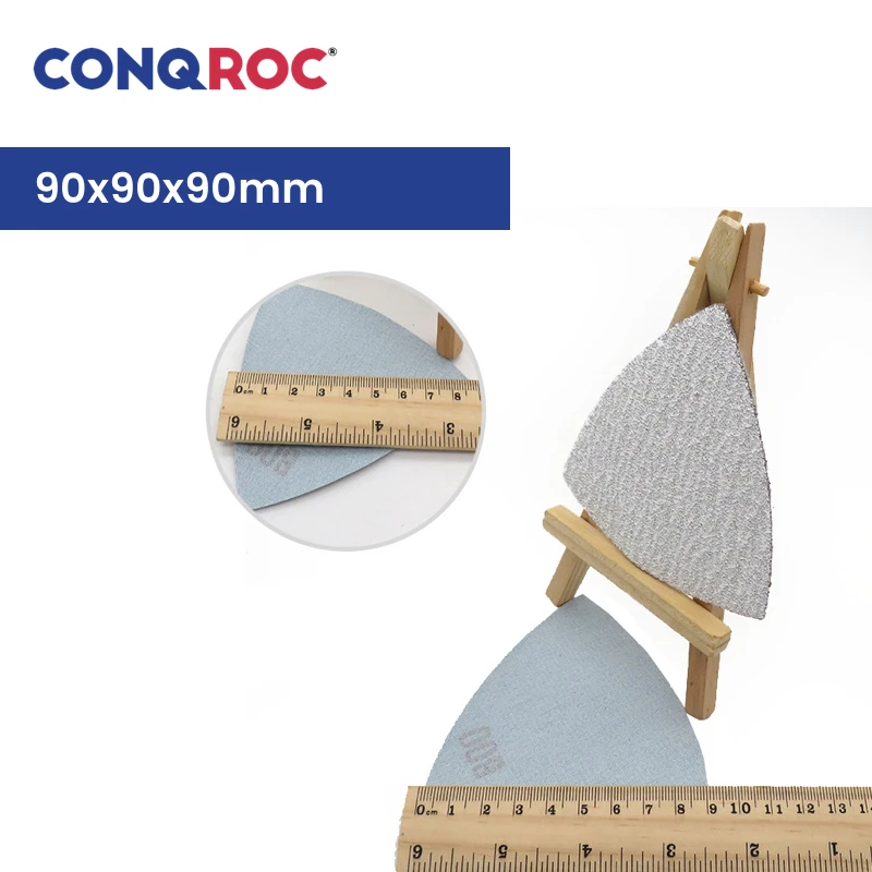 Sanding Triangles 90x90x90mm White Fused Alumina Dry Sanding Papers Hook and Loop 100-Piece Grit-60~1000