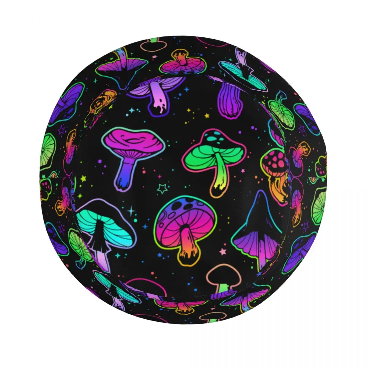 Psychedelic Mushrooms Bucket Hats Vocation Getaway Headwear Merch Fishing Fisherman Hat for Outdoor Girl Bob Hat Lightweight