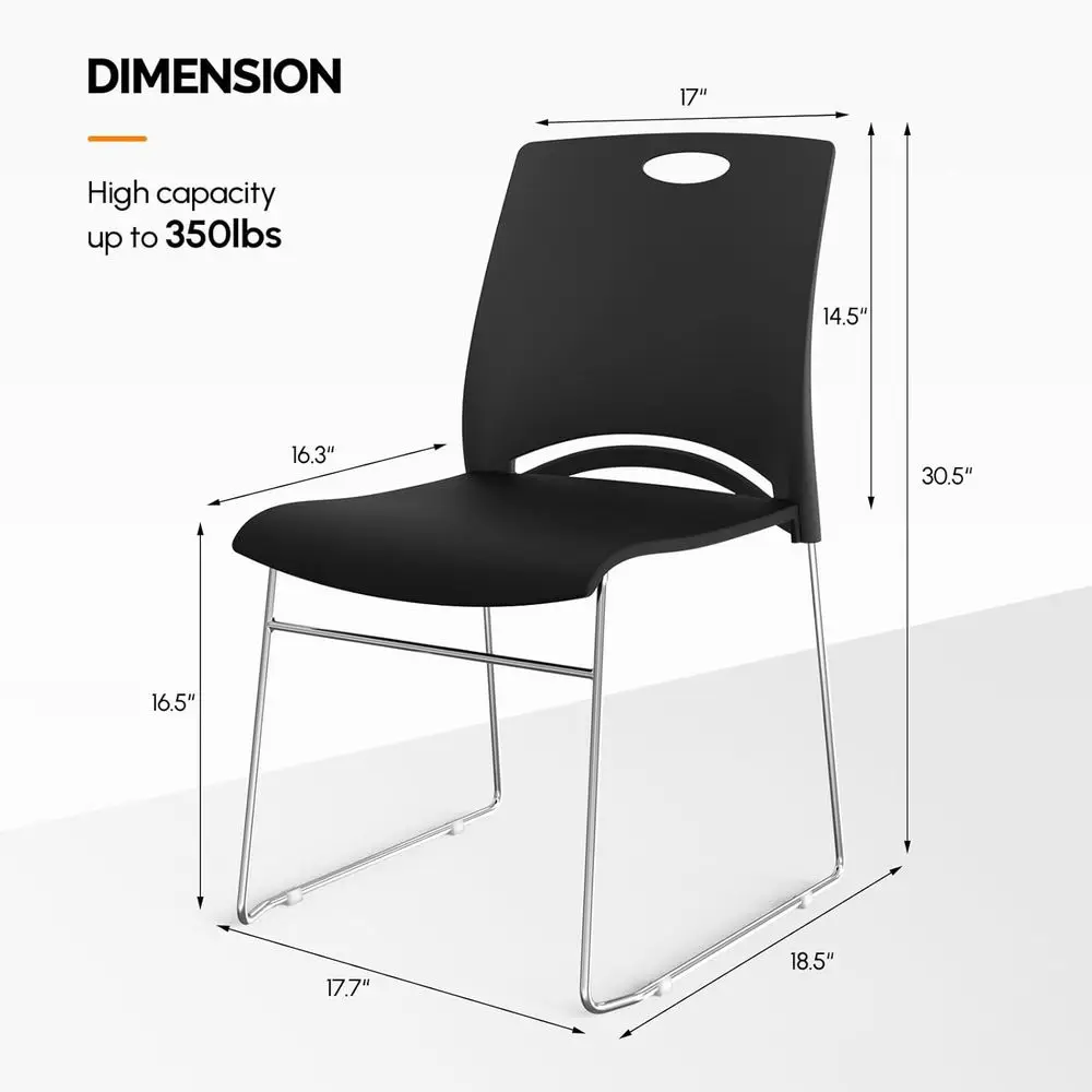 Stacking Chairs Set o 12 Stackable Oice Chairs with Metal Sled Base, Ergonomic Plastic Seat, Stacking Chairs or Waiting Room Bre
