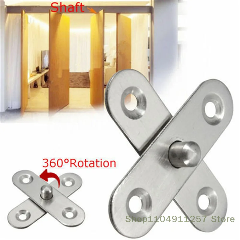 1 Pc Rotating Hinge(With Screws) Stainless Steel Concealed 360 Degree Revolving Door Pivot Hinge Brushed