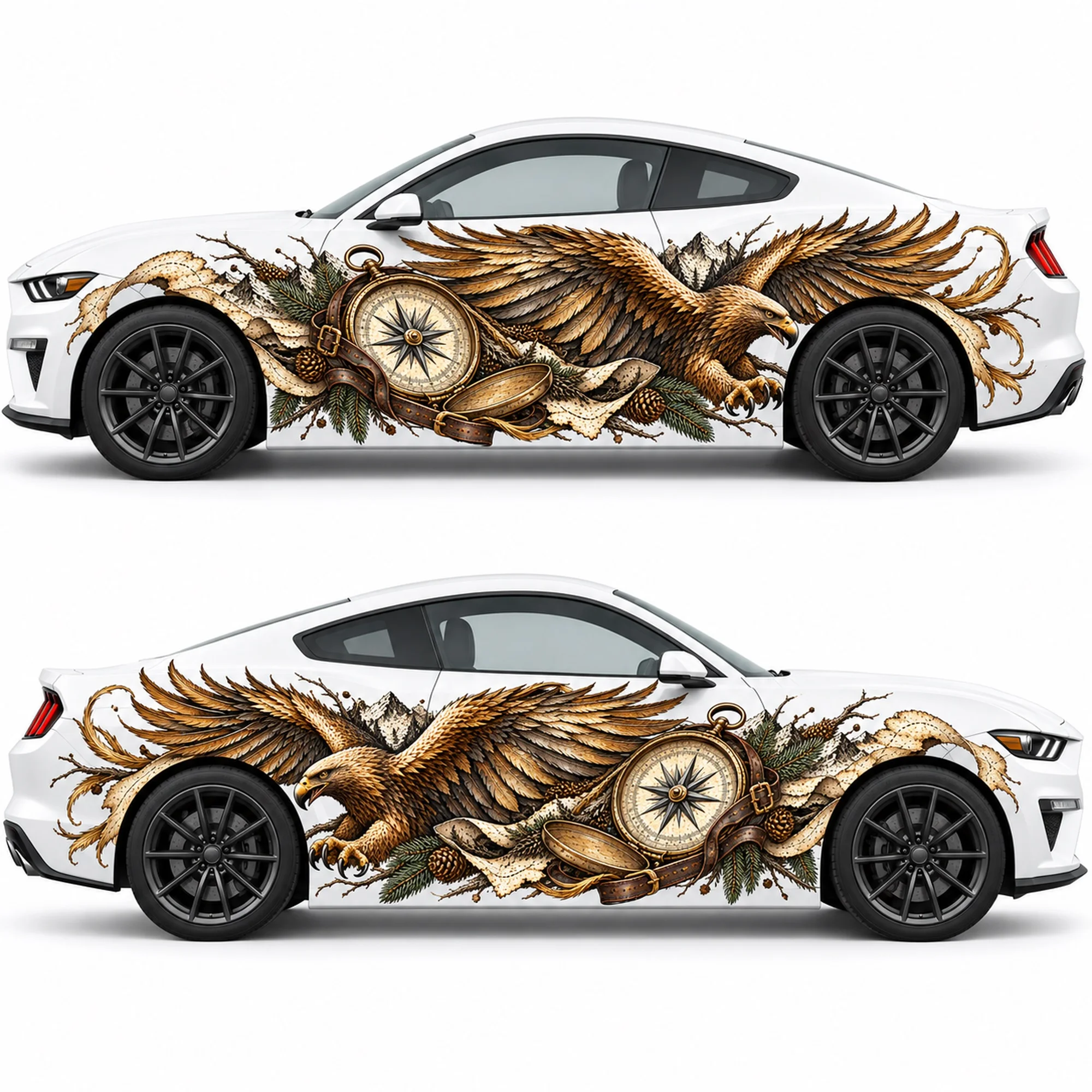 2 PCS Wayfinder Eagle Car Side Decals, Die-Cut Vinyl Sticker Set