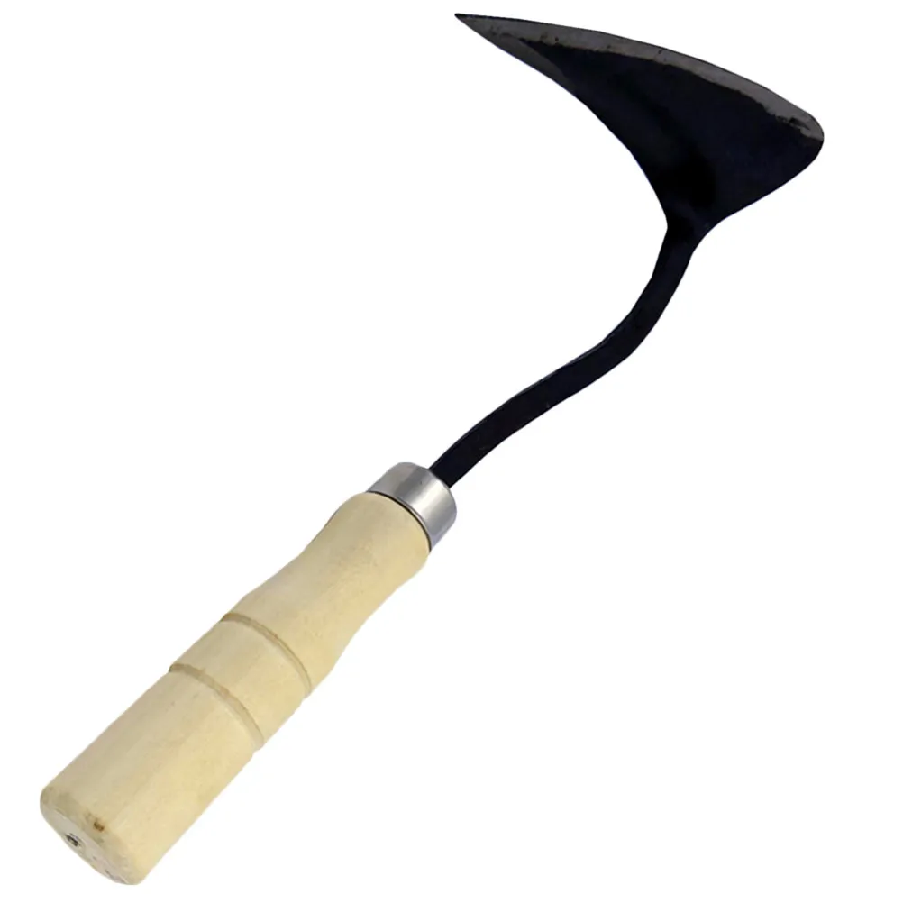Wood Handle Triangle Pointed Hoe Precise Balanced Triangle Bending Hoe for Farm Garden Weeding Cultivating Landscaping