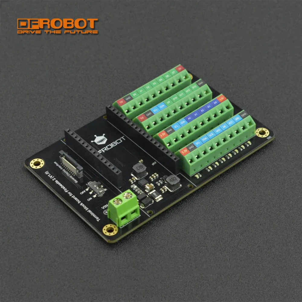 DFRobot Terminal Block Board  for FireBeetle 2 ESP32-E IoT Microcontroller with All Pins 7-24V  input  GDI Display Port