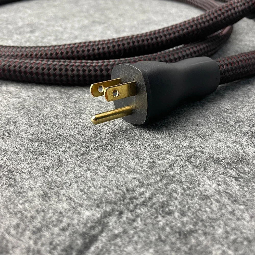 HiFi Z3 Perfect Pure Copper Conductors Audio Power Cable Red Copper Gold US or EU Version Plug Male to Female Cord