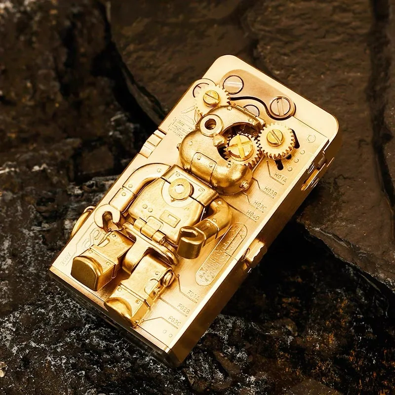 

Dragon Tongue Mechanical Bear Kerosine Lighter Gear Linkage Ejection Retro Punk Handmade Creative Trend Personalized Gift Giving
