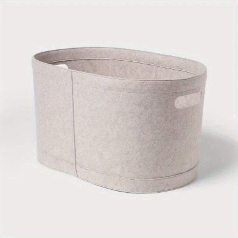

Bushel Felt Laundry Hamper Oatmeal - Durable Clothes Hamper with Handles, Polyester, 3570 Capacity