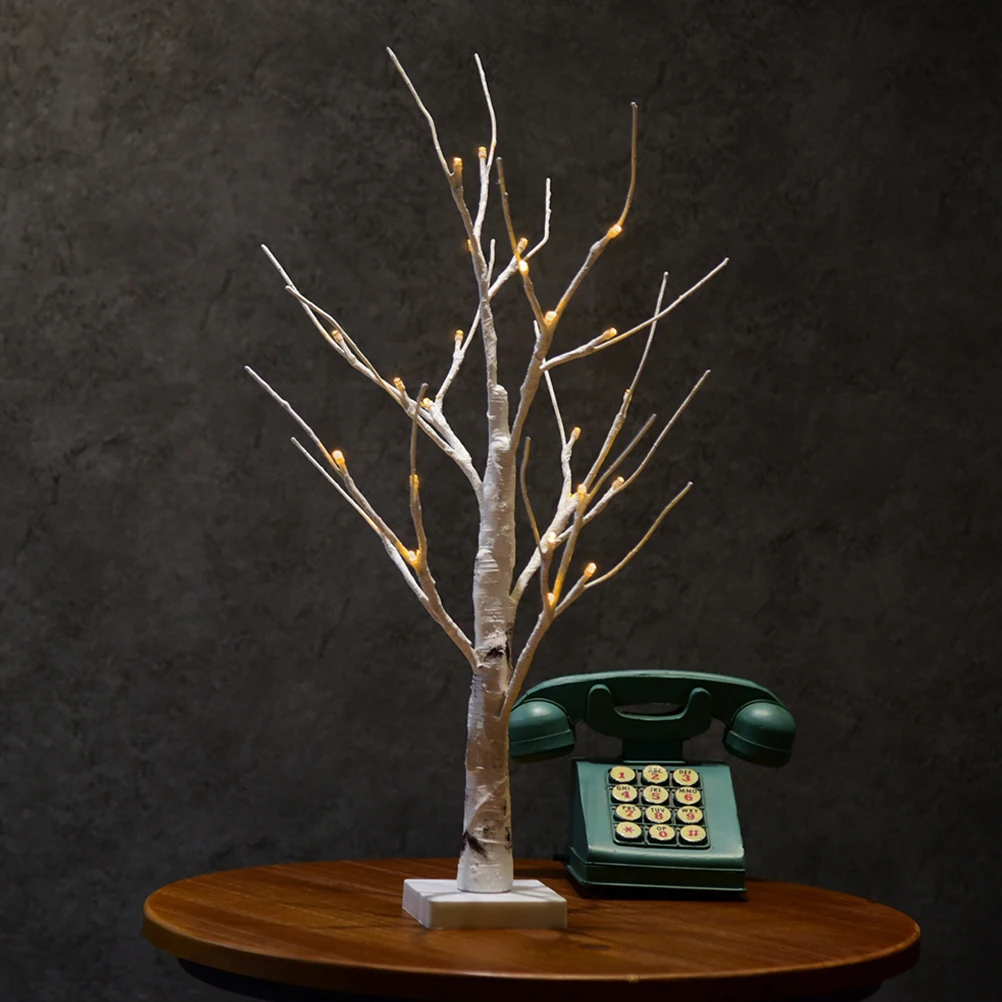 Birch Tree Lights 24 LED Desk Table Bedroom Decor Night Stylish Design Simulated Birch Room Decor Small Night Lamp LED Tree Lamp