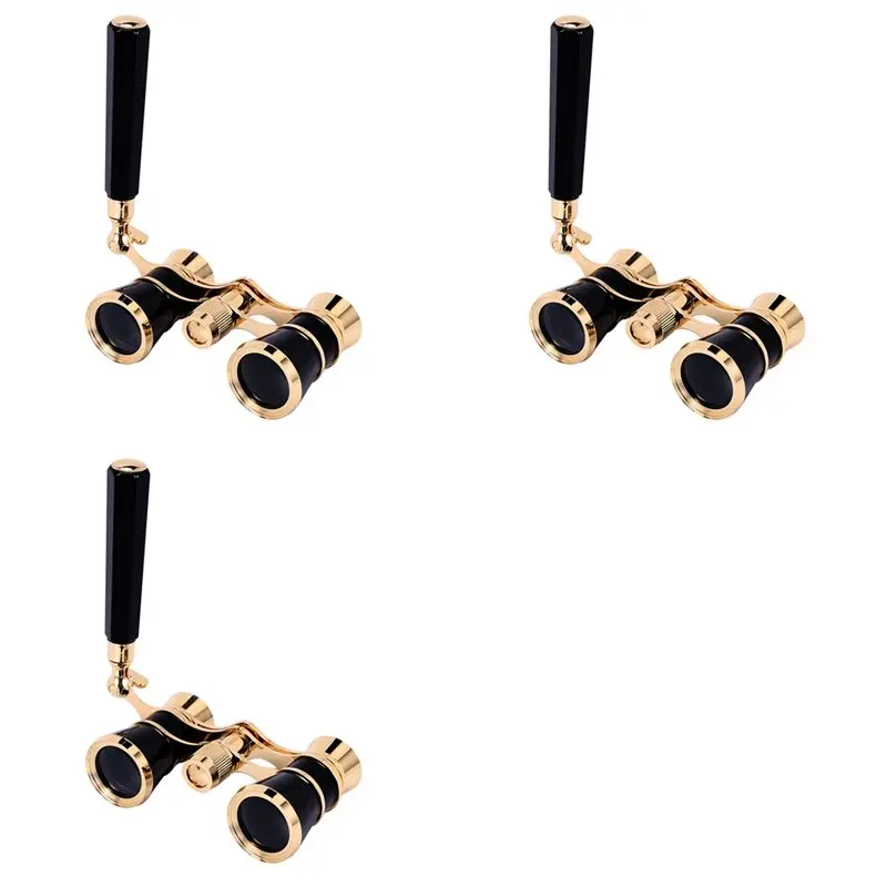 

【BIG SALE】3X Black 3X25 Opera Binocular Coated Lens Telescope Opera Glasses Coated Theater Glass Lady Glass Handle Women Girls