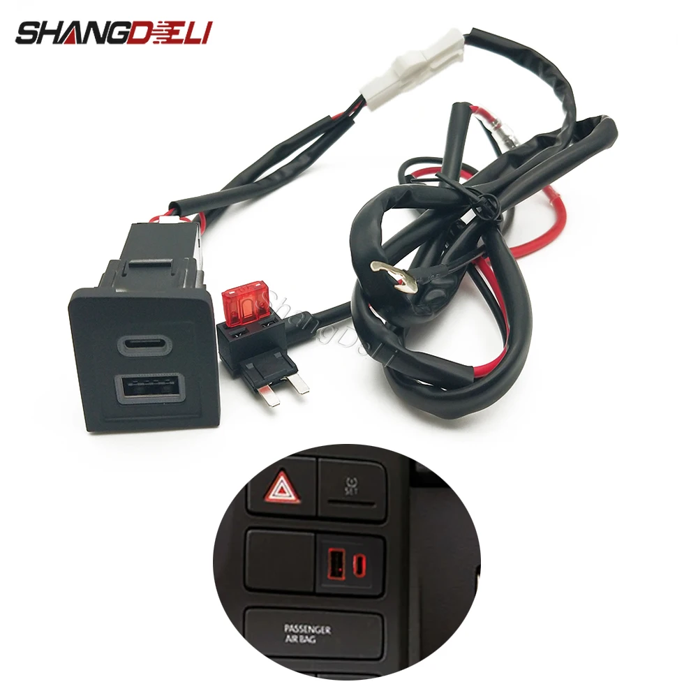 Car Charger Phone Charge USB Port Charger PD QC3.0 Car Charger Outlet Adapter Fit For Volkswagen Multivan T5 2008-2015