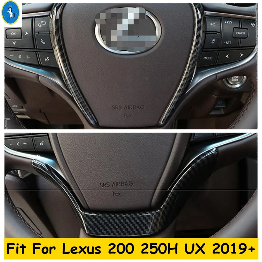 

ABS Car Accessories Steering Wheel Decoration Stripes Cover Trim Kit For Lexus UX 200 250H 2019 - 2024 Carbon Fiber Look / Matte