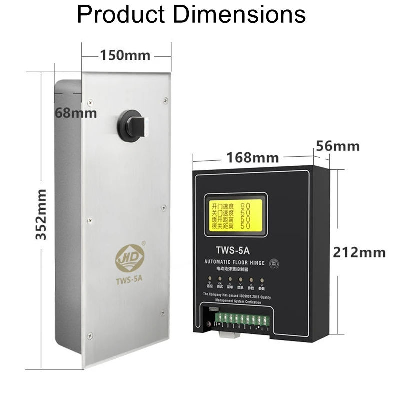 

TWS-5A Underground Spring-Loaded Smart Single/Double-Directional Glass Door Hardware Automatic Swing Door Motor