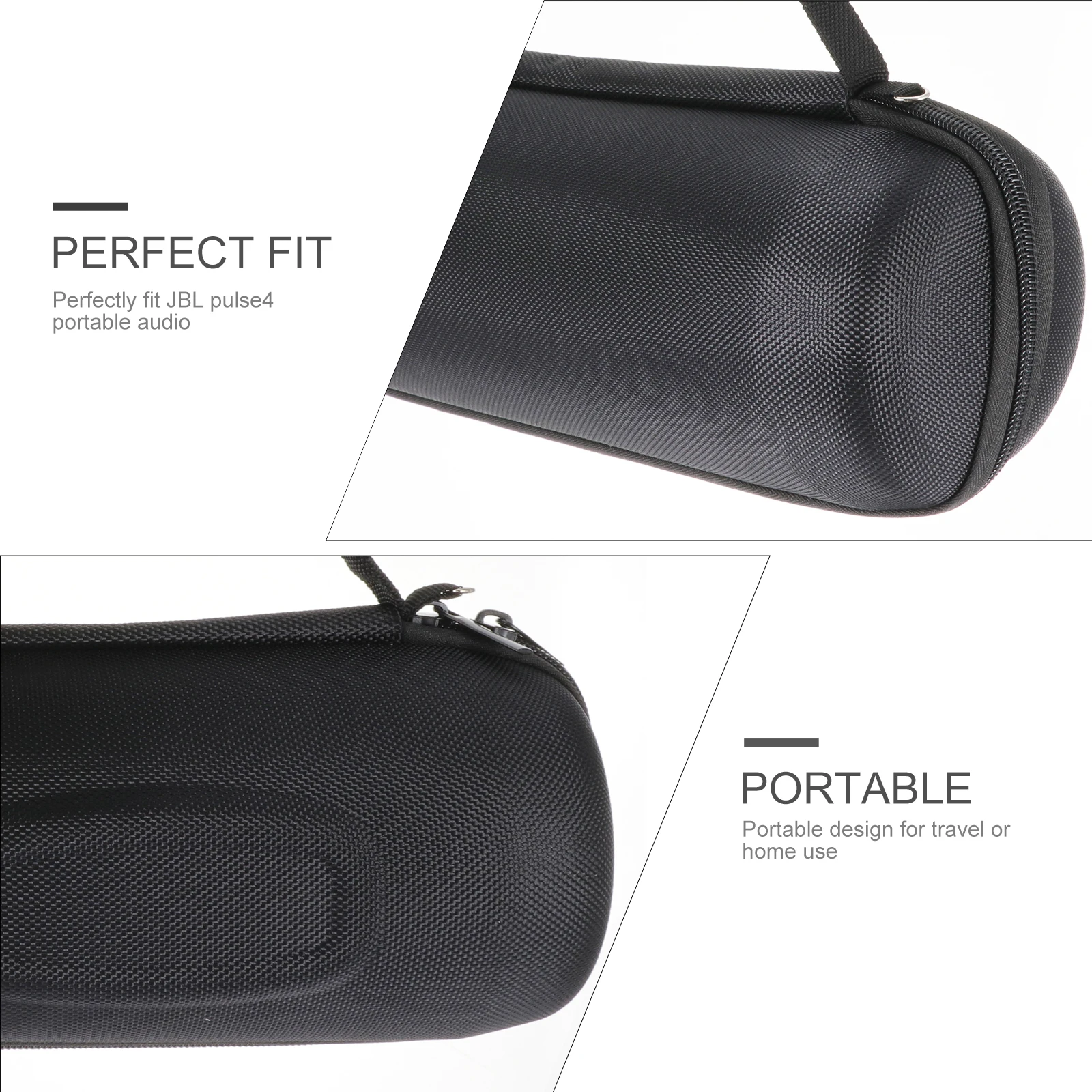 

Portable Speaker Case Oxford Cloth Audio Bag Dustproof Black Protective Storage Classic Zipper Speaker Holder Travel Home Use