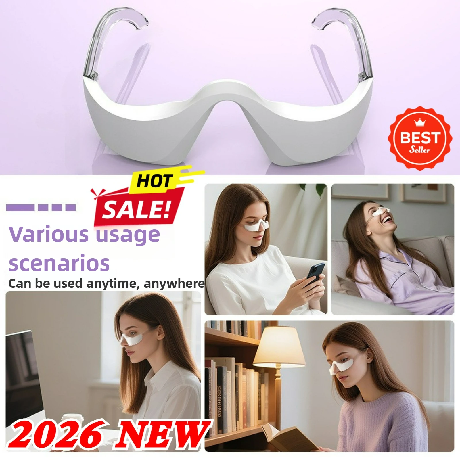 

Терапия красным светом, маска для глаз, беспроводной массажер с горячим компрессом для опухлых глаз, уменьшение темных кругов, тонкие линии, перезаряжаемый подарок