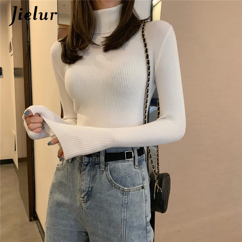 

Sweaters Autumn Winter Turtleneck Pullovers Solid Color Pull Femme Korean Slim-fit Sweater Knitted Pullover Long Sleeve