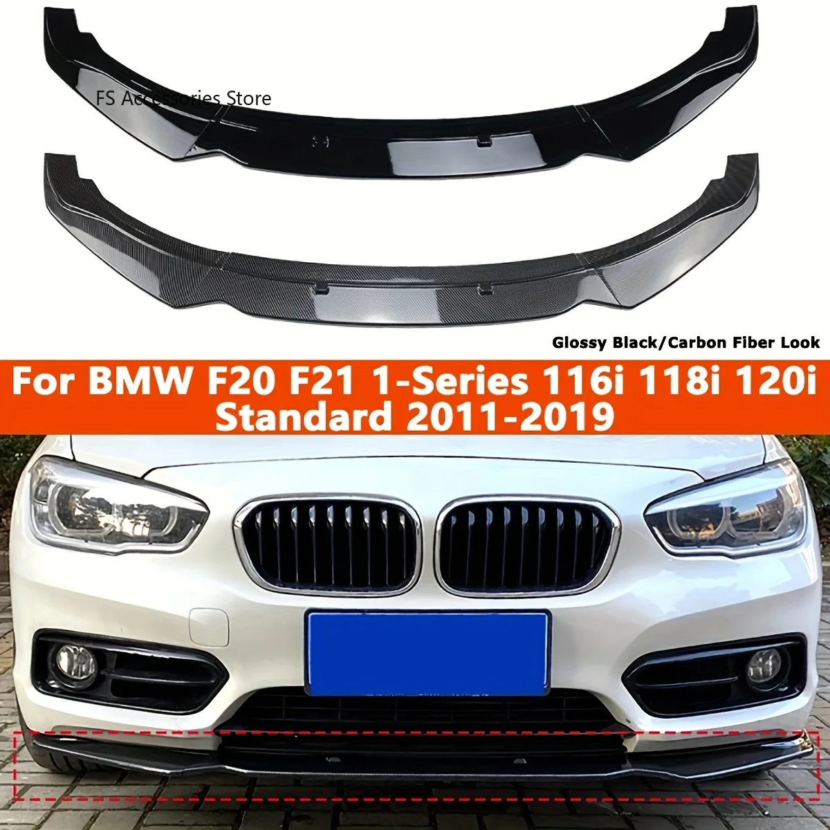 

Передний бампер автомобиля, разветвитель для BMW F20 F21 1-Series 116i 118i 120i Standard 2011-2019, замена диффузора, защита кузова, комплект