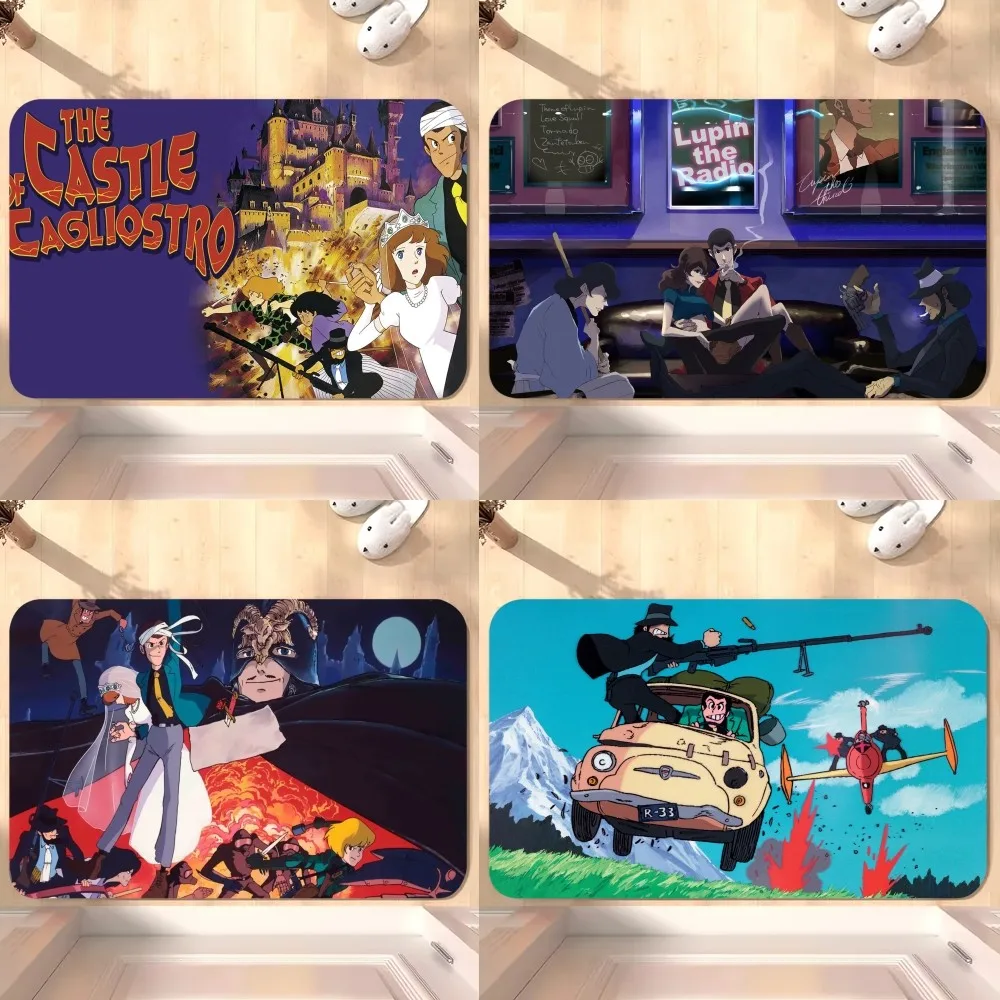 bilibili Anime Lupin 3 Castle of Cagliostro Floor Mat Bedroom Kitchen Door Bath House Super Absorbent Foot Non-slip