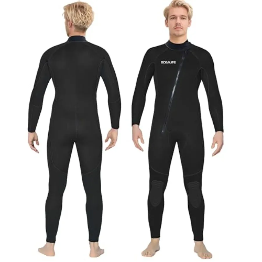 

Men's Front Zip Full Wetsuit, 3mm 4/3mm 5/4mm Neoprene Wetsuits for Surfing, Diving, Snorkeling, Swimming, Flatlock or Blind-St