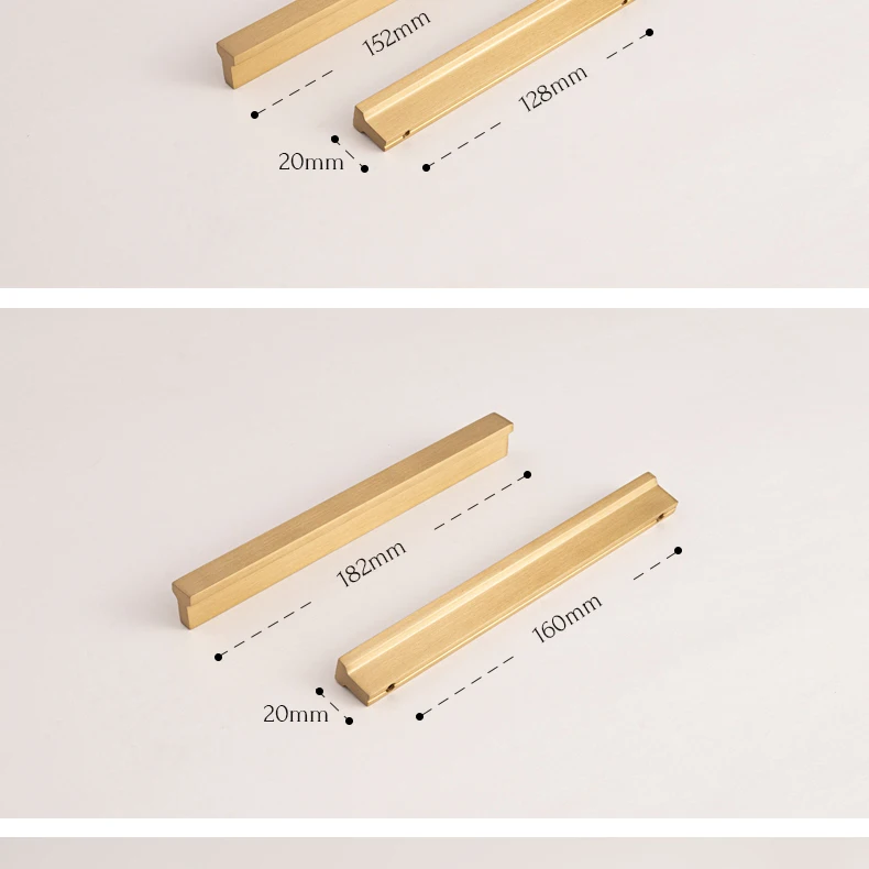 Long brushed brass furniture handle — supplier illustration 21