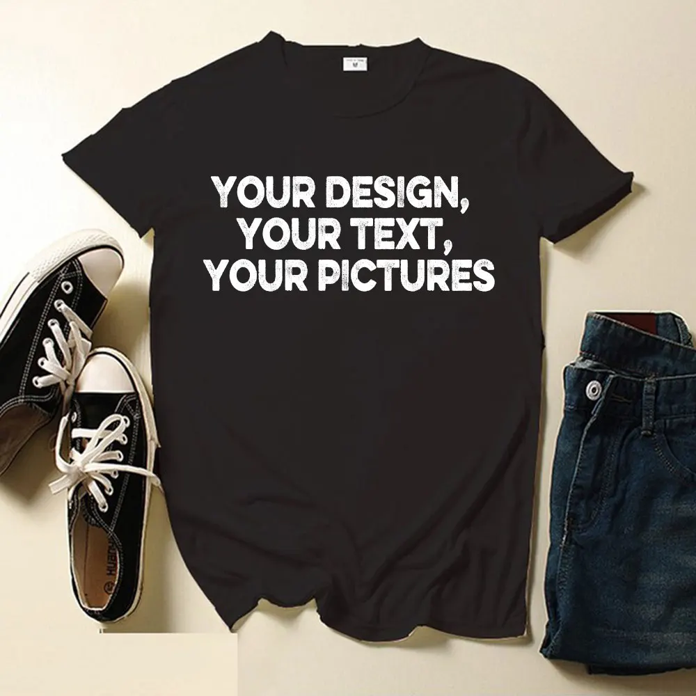 2026 Custom Text Men T-shirt Personalized Name Fashion Bigger Size 4XL Add Your Own Message Unisex Shirt Tops Men Clothing