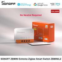 SONOFF ZBMINI L2 Extreme ZigBee Smart Switch No Neutral Wire Required DIY 2-Way Control Switch Work With ZBBridge Support Alexa