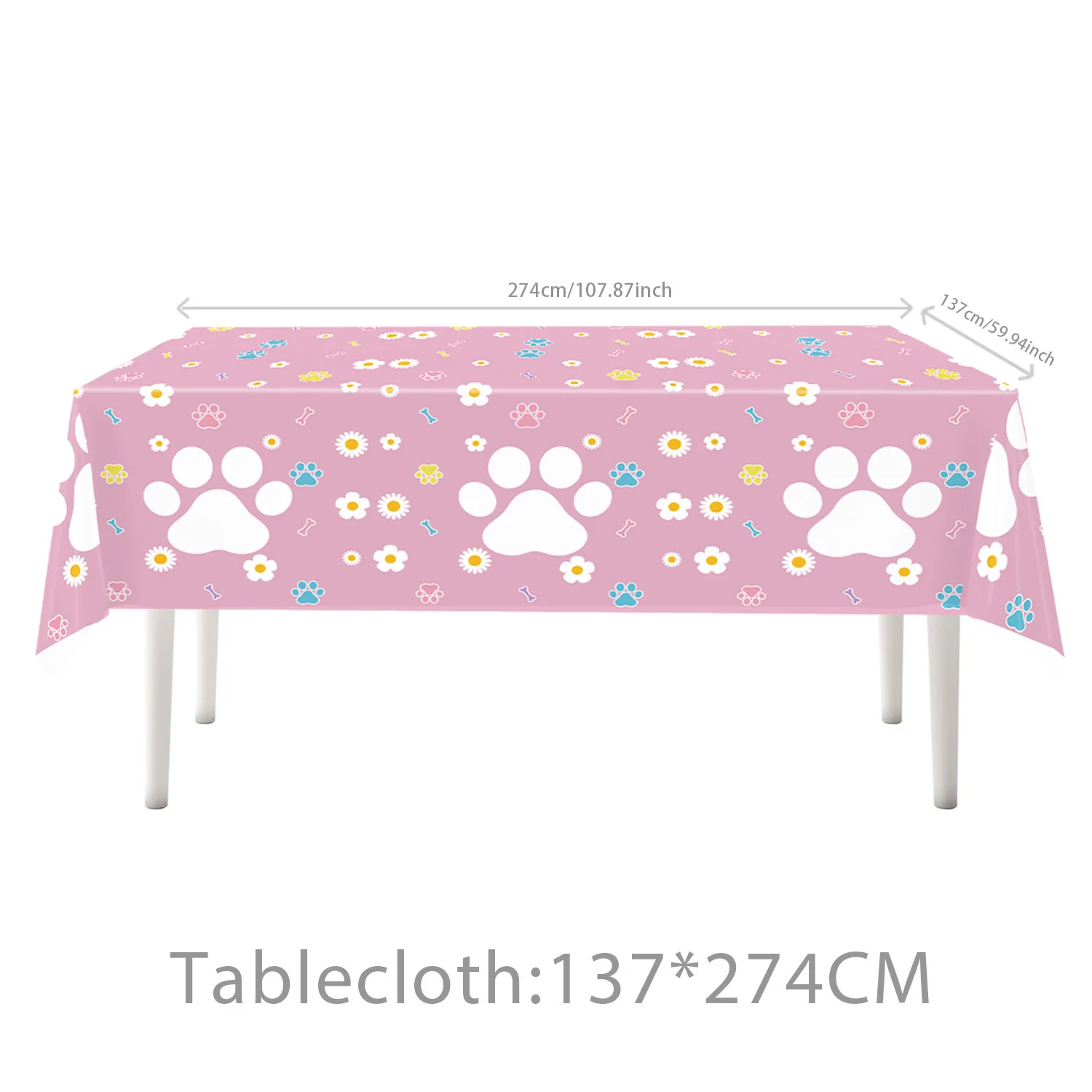 Rosa Pfotenabdruck Partygeschirr Hund Rosa Welpe Geburtstagsparty Pappteller Servietten Dekorationen Kinder Jungen Mädchen Babyparty – Detail 6