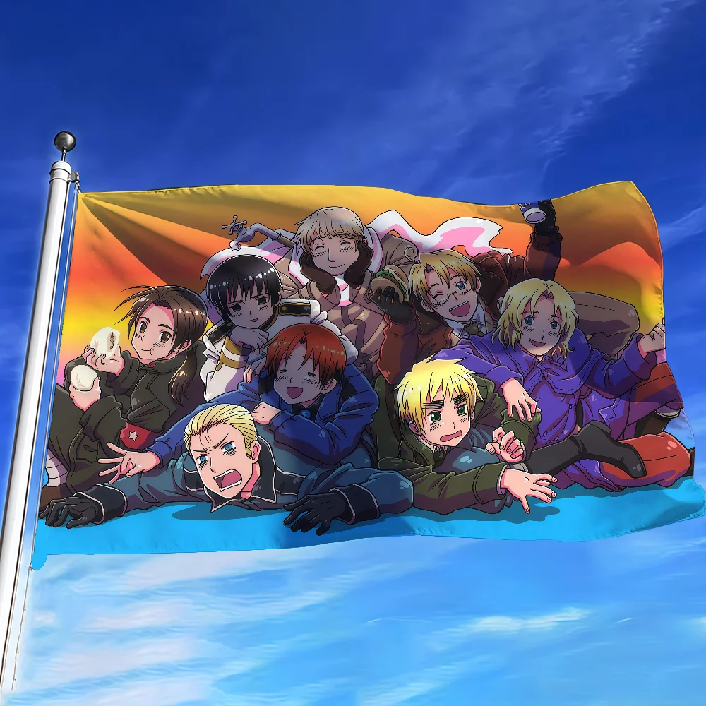Cartoon Hetalia World Star flag For Bedroom Living Bar Garden Outdoor Active  Decoration Background And Concert