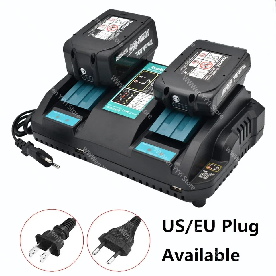 Original makita 14.4V 18V 4A Hot Dual Battery Charger Charging Current BL1830 BL1815 BL1420 DC18RC DC18RD DC18RA Power Tools