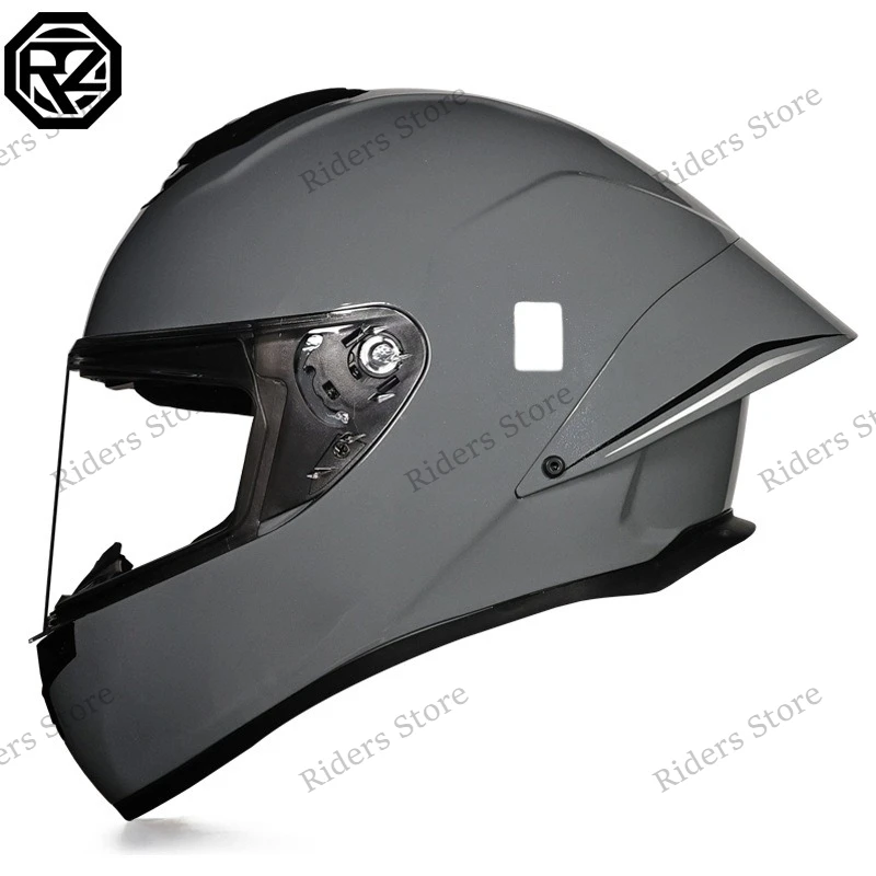 Full Face Motorcycle Helmet Single Lens Large Tail Wing for Men Women Racing Riding with Bluetooth Slot Universal All Season