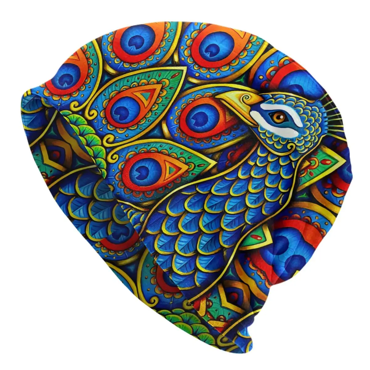 Skullies Beanies Outdoor Hats Paisley Peacock Rainbow Bird Thin Bonnet Hipster Caps Men