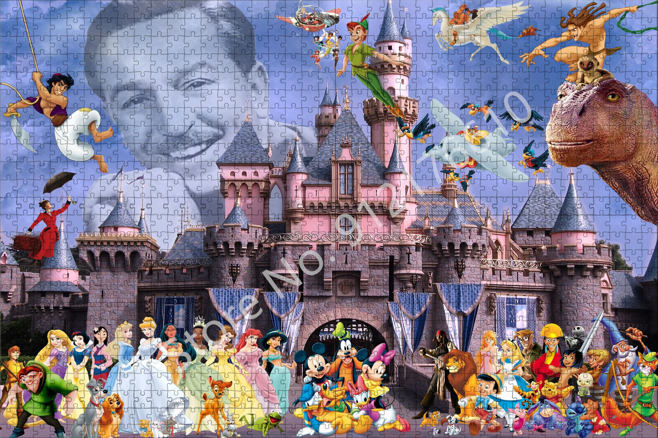 Disneyland Castle Diy Disney Princess Jigsaw Puzzle Mickey Minnie Pinocchio Snow White 300/500/1000 Pics Decompression Game Gift