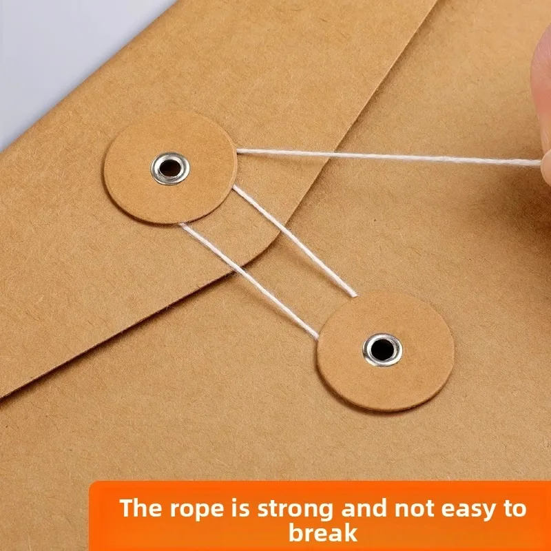 10pcs Kraft Paper A4 File Envelope Document Bag String Tie Closure Folder for Contracts Tenders Storage Bag