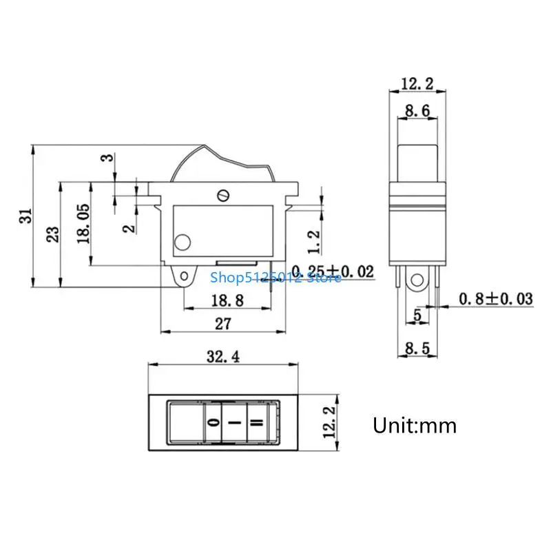 G8TC Black Red Electrical Electrical Hair Pulsante Switch Rocket Switch 3 Gear Aluttiva