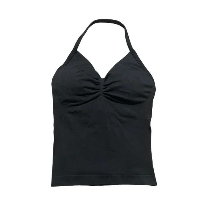 Gym Halter Top Dames Longline tanktop met bandjes Gewatteerde yogakleding Afneembare cups Yoga tanktops Fitness Workout Hardlopen Activewear - afbeelding 2