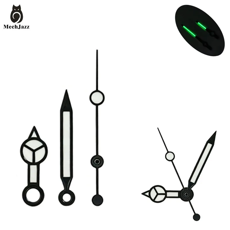 3PCS C3 Green Luminous Hands Needles for Seiko NH35 NH36 4R Miyota 8215 ETA2824 GMT SUB Watch Movement Replacement Parts - view 3