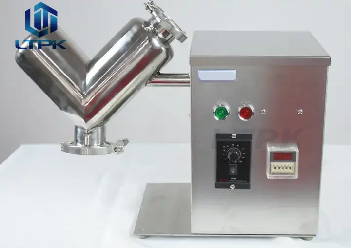 VH-2 Laboratory Stainless Steel Dry Powder Flour Spice Seasoning Protein Powder Mixing Machine Lab Mini Small V Blender Mixer