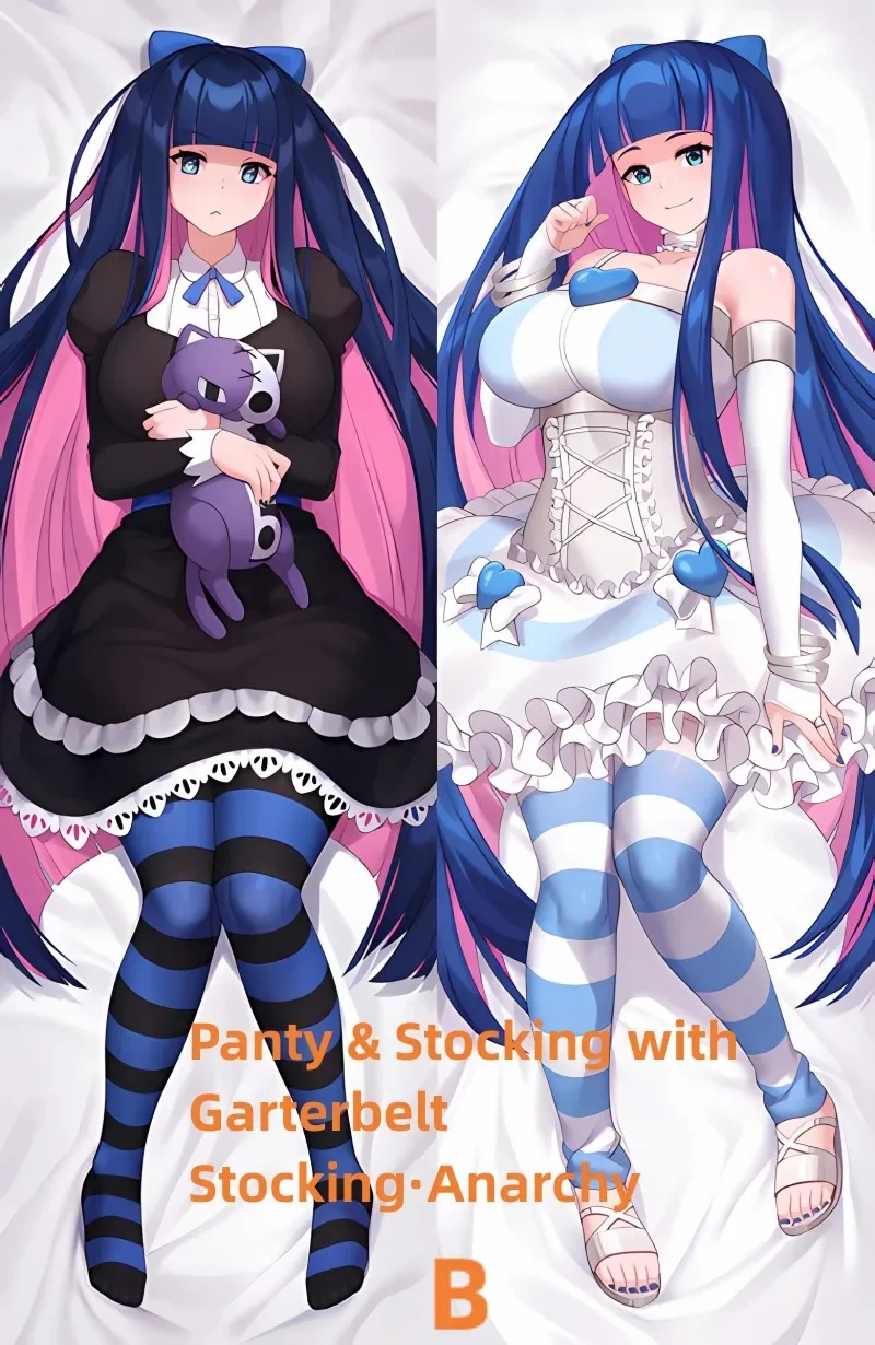 Dakimakura Anime Pillow Case Panty & Stocking with Garterbelt Stocking·Anarchy Double-sided Print Of Life-size Body Pillowcase