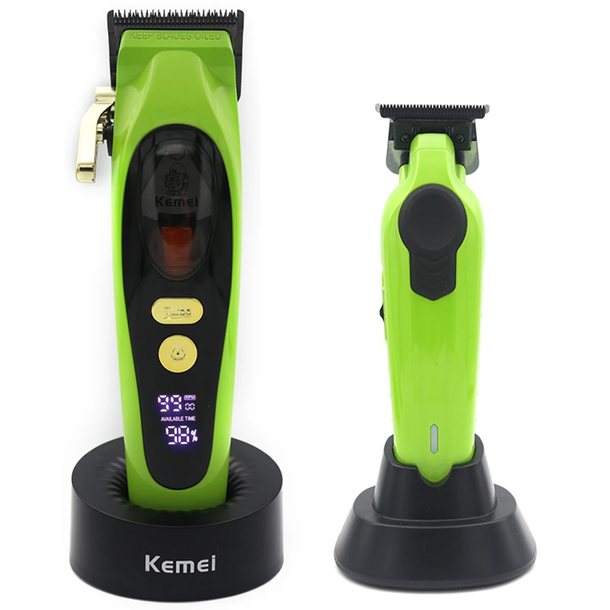 

Kemei Hair Clippers Men Professional Kit DLC Blade with Base Charger Magnetic Motor LEDDisplay Hair Cutting Machine Hair Trimmer