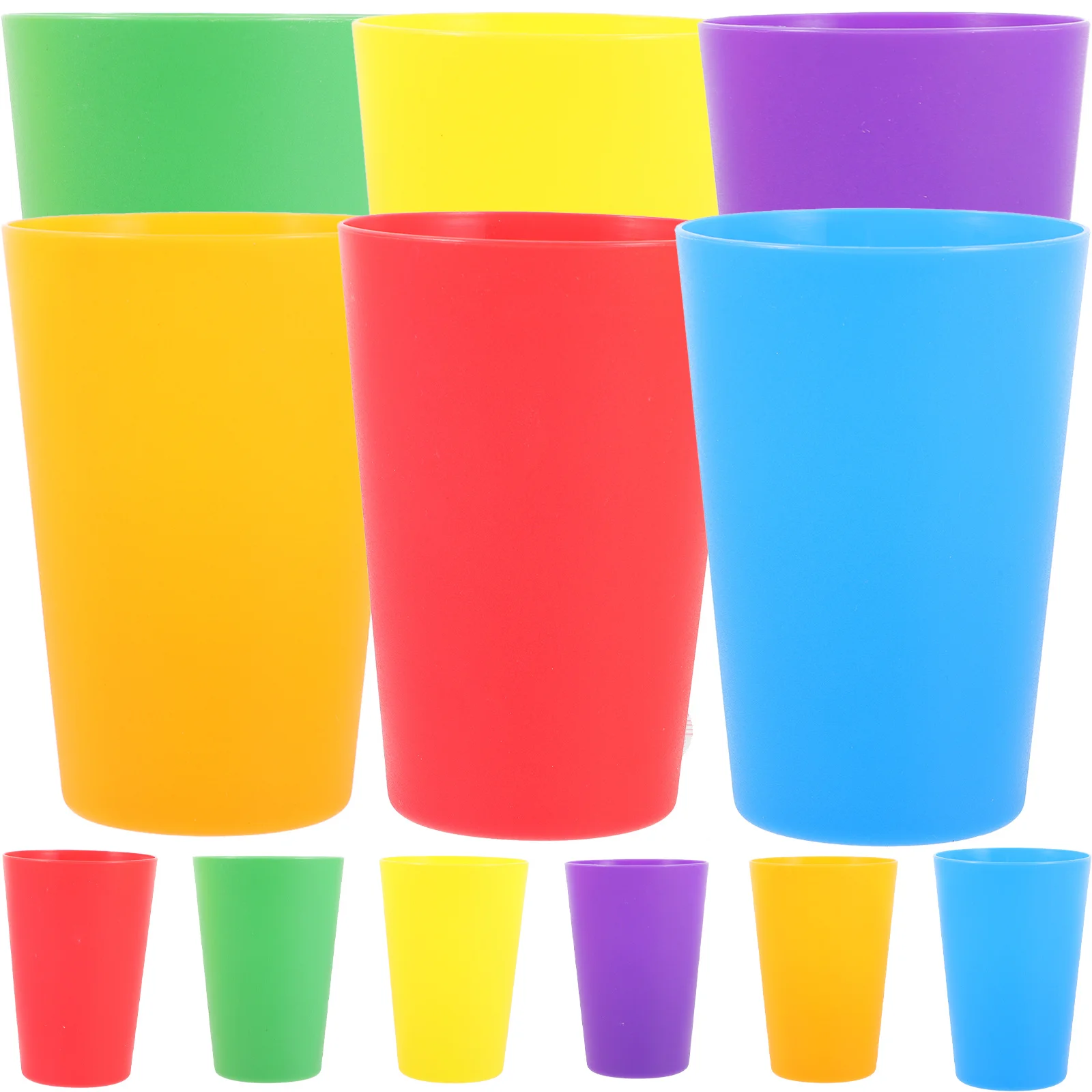

12Pcs Plastic Tooth Brush Cup Solid Color Lightweight Stackable Multi-Functional Drinking Water Cup for Home Use