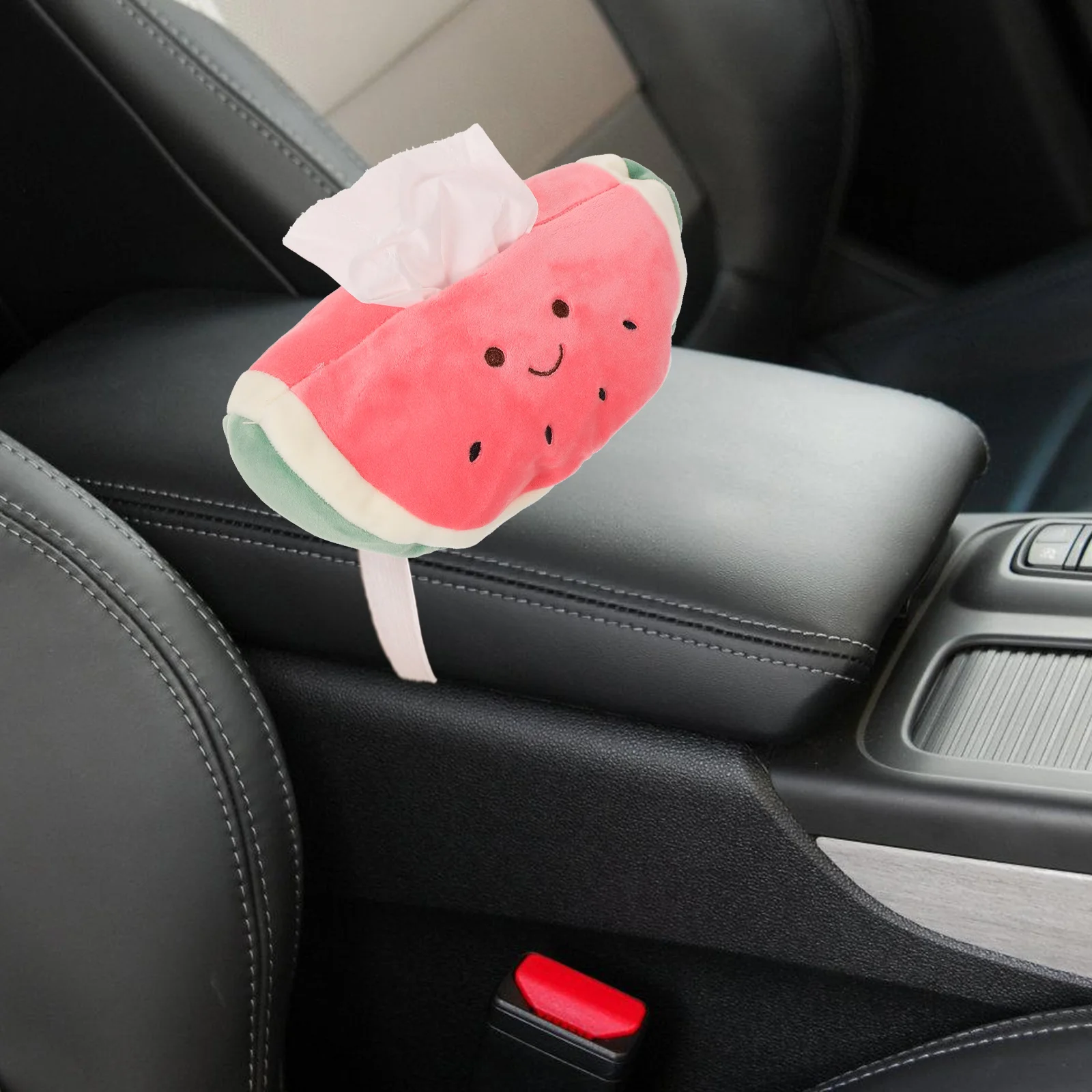 

Watermelon Shape Car Tissue Box Dispenser Portable Cartoon Napkin Holder Large Capacity Tissue Storage for Home