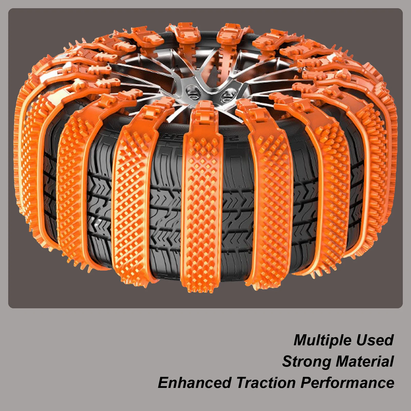 Snow Chains For Car Tires 10piece Anti-Slip Adjustable Wheel Ties Belts Tire Chains For Cars For Ice Winter Hiking Trailer