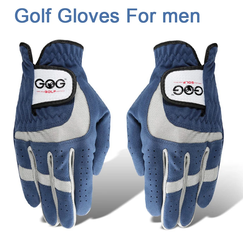 Golf Glove For Men 1pc Blue Sport Fabric Breathable Left Right Hand New Brand Dropship Magic Tape baseball Tennis Glove